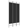 vidaXL Biombo divisor de 3 paneles de tela negro 120x220 cm