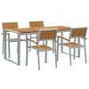 vidaXL Conjunto de Comedor de Jard&iacute;n 5 uds. Gris