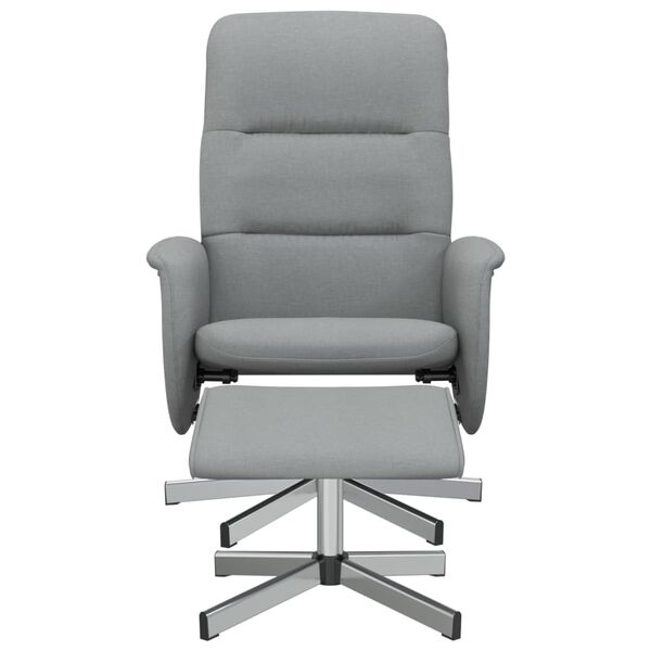 vidaXL Sill&oacute;n reclinable con reposapi&eacute;s tela gris claro