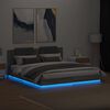 vidaXL Estructura de cama cabecero luces LED gris Sonoma 180x200 cm