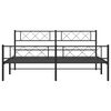 vidaXL Estructura cama sin colch&oacute;n con estribo metal negro 180x200 cm