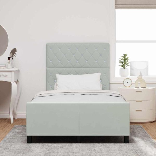 vidaXL Cama tipo Box Spring Gris claro 120 x 200 cm Terciopelo