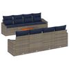 vidaXL Conjunto de sof&aacute;s de jard&iacute;n 9 pcs Gris y azul marino