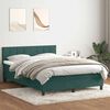 vidaXL Cama box spring con colch&oacute;n terciopelo verde oscuro 140x220 cm