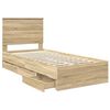 vidaXL Estructura de cama Roble Sonoma 90 x 190 cm Madera Ingenieril
