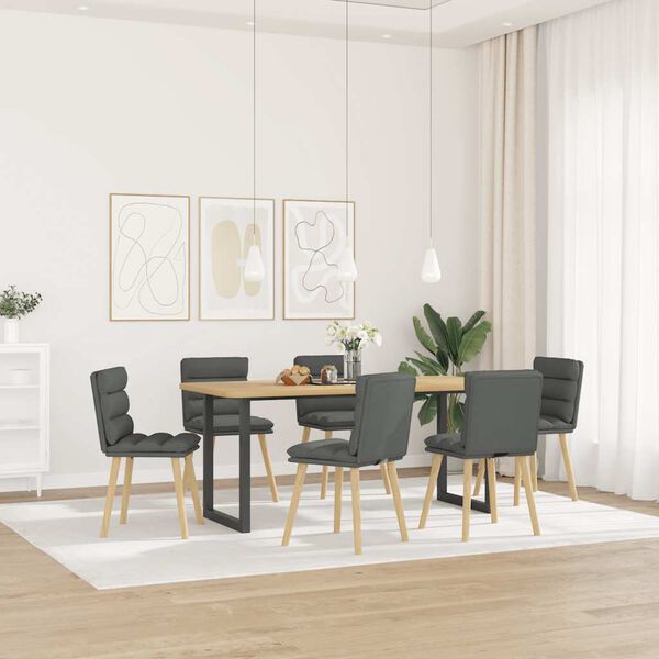 vidaXL Sillas de comedor 6 unidades tela gris oscuro