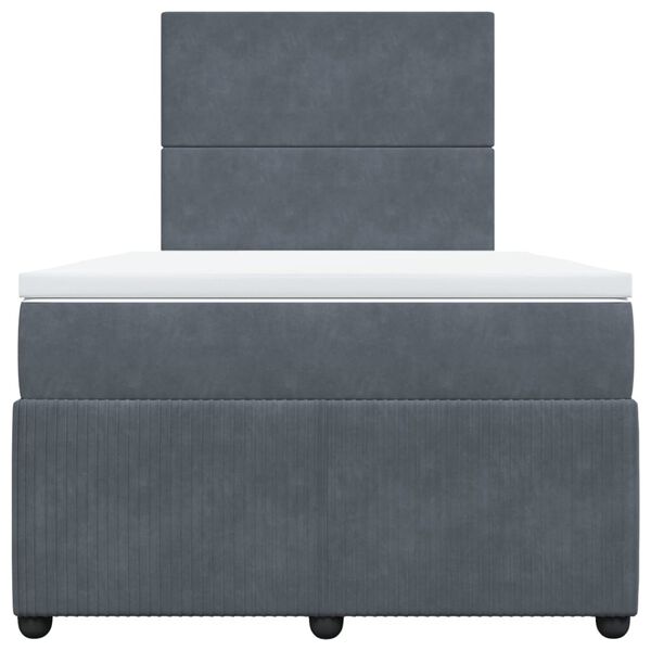 vidaXL Cama box spring con colch&oacute;n terciopelo gris oscuro 120x190 cm