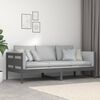 vidaXL Sof&aacute; cama sin colch&oacute;n madera maciza de pino gris 90x200 cm