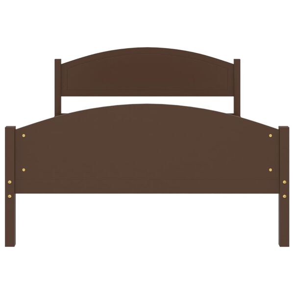 vidaXL Estructura cama sin colch&oacute;n madera pino marr&oacute;n oscuro 120x200cm