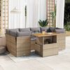 vidaXL Set sofás de jardín 7 piezas y cojines ratán sintético beige