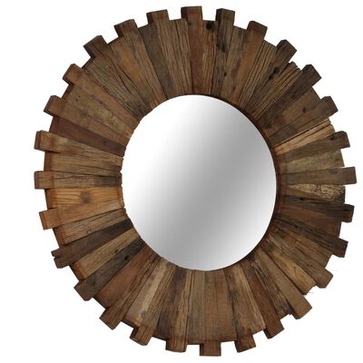 vidaXL Espejo de pared de madera maciza reciclada 50 cm