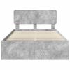 vidaXL Estructura de cama con cabecera Gris concreto 135 x 190 cm