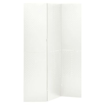 vidaXL Biombo divisor de 3 paneles acero blanco 120x180 cm