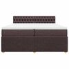 vidaXL Cama box spring con colch&oacute;n tela marr&oacute;n oscuro 200x200 cm
