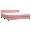 vidaXL Cama box spring con colchones terciopelo rosa 180x210 cm