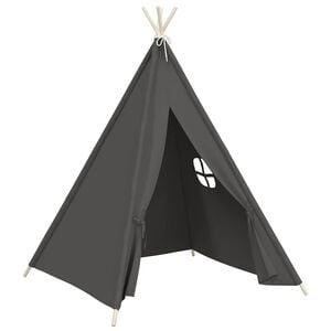 vidaXL Tienda tipi ni&ntilde;os y bolsa piel de melocot&oacute;n gris 120x120x150cm