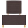 vidaXL Estructura de cama con cabecera Marr&oacute;n oscuro 90 x 190 cm tela