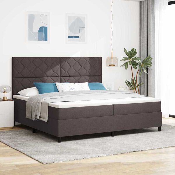vidaXL Cama tipo Box Spring Marr&oacute;n Oscuro 200 x 200 cm tela