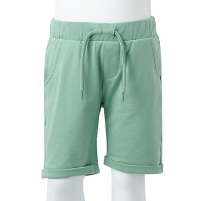 Pantalones cortos infantiles con cordón caqui claro 92