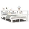 vidaXL Cama con estanter&iacute;a sin colch&oacute;n madera maciza blanca 120x190 cm