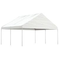vidaXL Cenador con techo polietileno blanco 4,46x5,88x3,75 m
