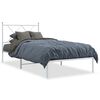 vidaXL Estructura cama sin colch&oacute;n con cabecero metal blanco 90x200 cm