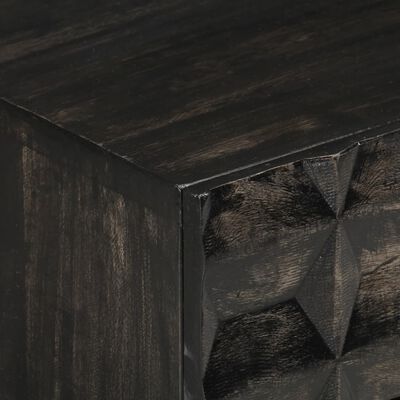 vidaXL Mesita de noche de madera maciza de mango negro 40x29x50 cm