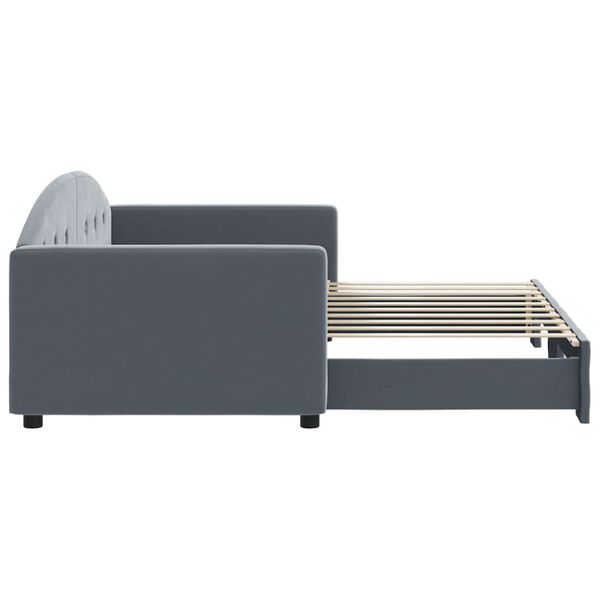 vidaXL Sof&aacute; cama nido terciopelo gris oscuro 90x190 cm