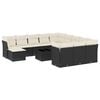 vidaXL Set de sof&aacute;s de jard&iacute;n y cojines 13 pzas rat&aacute;n sint&eacute;tico negro