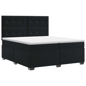 vidaXL Cama box spring con colch&oacute;n Negro 200 x 200 cm Terciopelo