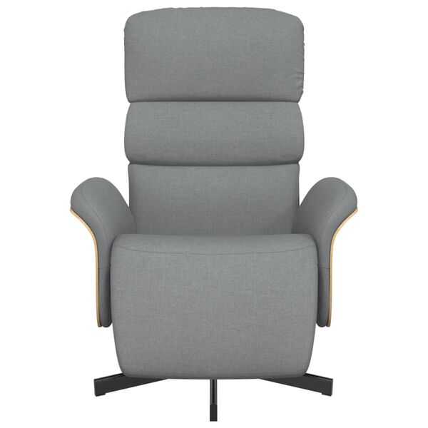 vidaXL Sill&oacute;n reclinable con reposapi&eacute;s tela gris claro