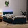vidaXL Cama box spring con colch&oacute;n y LED terciopelo azul oscuro 80x220 cm