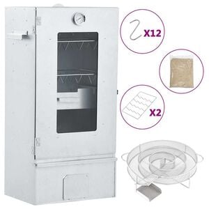 vidaXL Horno ahumador de BBQ con generador humo frío acero galvanizado