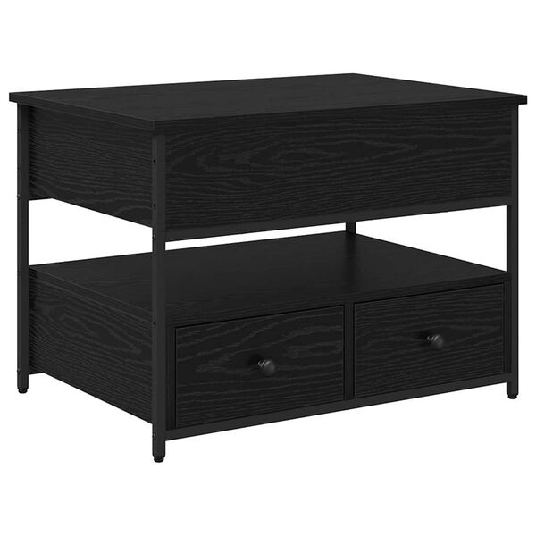 vidaXL Mesa de Caf&eacute; Roble Negro 70 x 50 x 54.5 cm Madera de ingenier&iacute;a