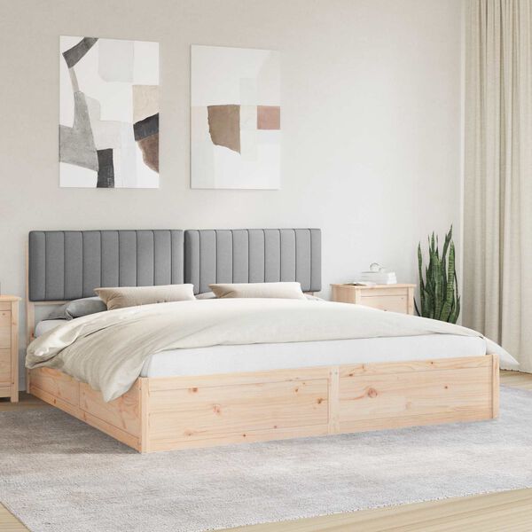 vidaXL Estructura de Cama con Cabecera Tapizada Gris Claro