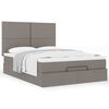 vidaXL Estructura de cama otomana colch&oacute;n tela gris pardo 140x190cm