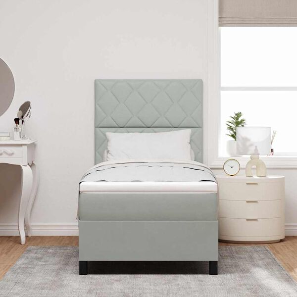 vidaXL Cama tipo Box Spring Gris Claro 90 x 200 cm Terciopelo