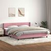 vidaXL Cama box spring con colch&oacute;n terciopelo rosa 180x210 cm