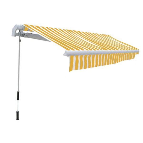vidaXL Toldo plegable de operaci&oacute;n manual 300 cm amarillo y blanco