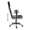 vidaXL Silla oficina altura ajustable tela malla y cuero PE gris negro