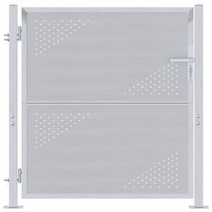 vidaXL Puerta de jard&iacute;n Plateado 85 x 97 cm Acero inoxidable