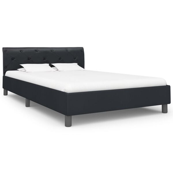 vidaXL Estructura de cama sin colchón cuero sintético negro 140x200cm