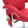 vidaXL Sillón de masaje con reposapiés cuero sintético rojo