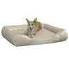 vidaXL Cama para perros de cuero sint&eacute;tico beige 80x68x23 cm