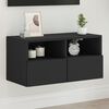 vidaXL Mueble de TV de pared madera de ingenier&iacute;a negro 60x30x30 cm