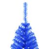 vidaXL Medio &aacute;rbol de Navidad artificial con soporte PVC azul 120 cm