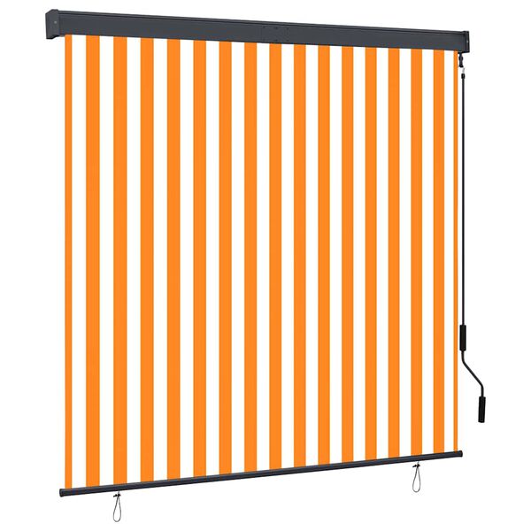 vidaXL Estor enrollable de exterior blanco y naranja 160x250 cm