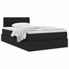 vidaXL Cama con almacenamiento y colch&oacute;n Negro 120 x 190 cm