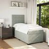 vidaXL Cama box spring con colch&oacute;n terciopelo gris claro 90x190 cm