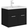 vidaXL Mueble con lavabo madera de ingenier&iacute;a negro